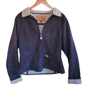 Outback Microsuede Short Fleece Jacket Black Womens Medium